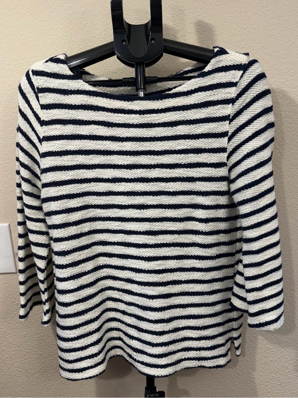 Old Navy Navy Striped Boatneck Sweater | Nautical Preppy Coastal Grandmother | M